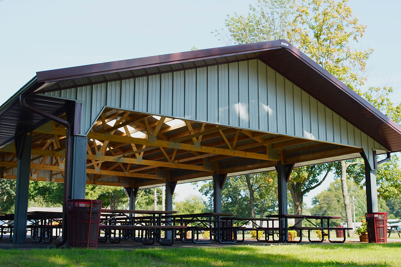 Pavilion with Picnic Tables for Family Gatherings